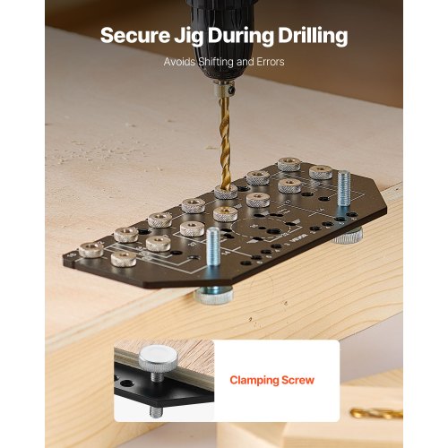 Shelf Pin Jig and Hinge Jig 2-in-1 Aluminum Alloy Hole Drilling for Cabinets