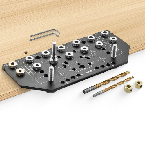 Shelf Pin Jig and Hinge Jig 2-in-1 Aluminum Alloy Hole Drilling for Cabinets