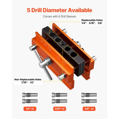Doweling jig set Self-centering doweling drill jig set for straight holes