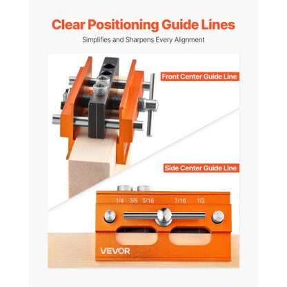 Doweling jig set Self-centering doweling drill jig set for straight holes