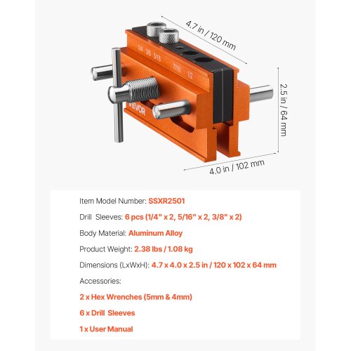 Doweling jig set Self-centering doweling drill jig set for straight holes