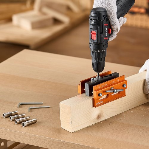 Doweling jig set Self-centering doweling drill jig set for straight holes