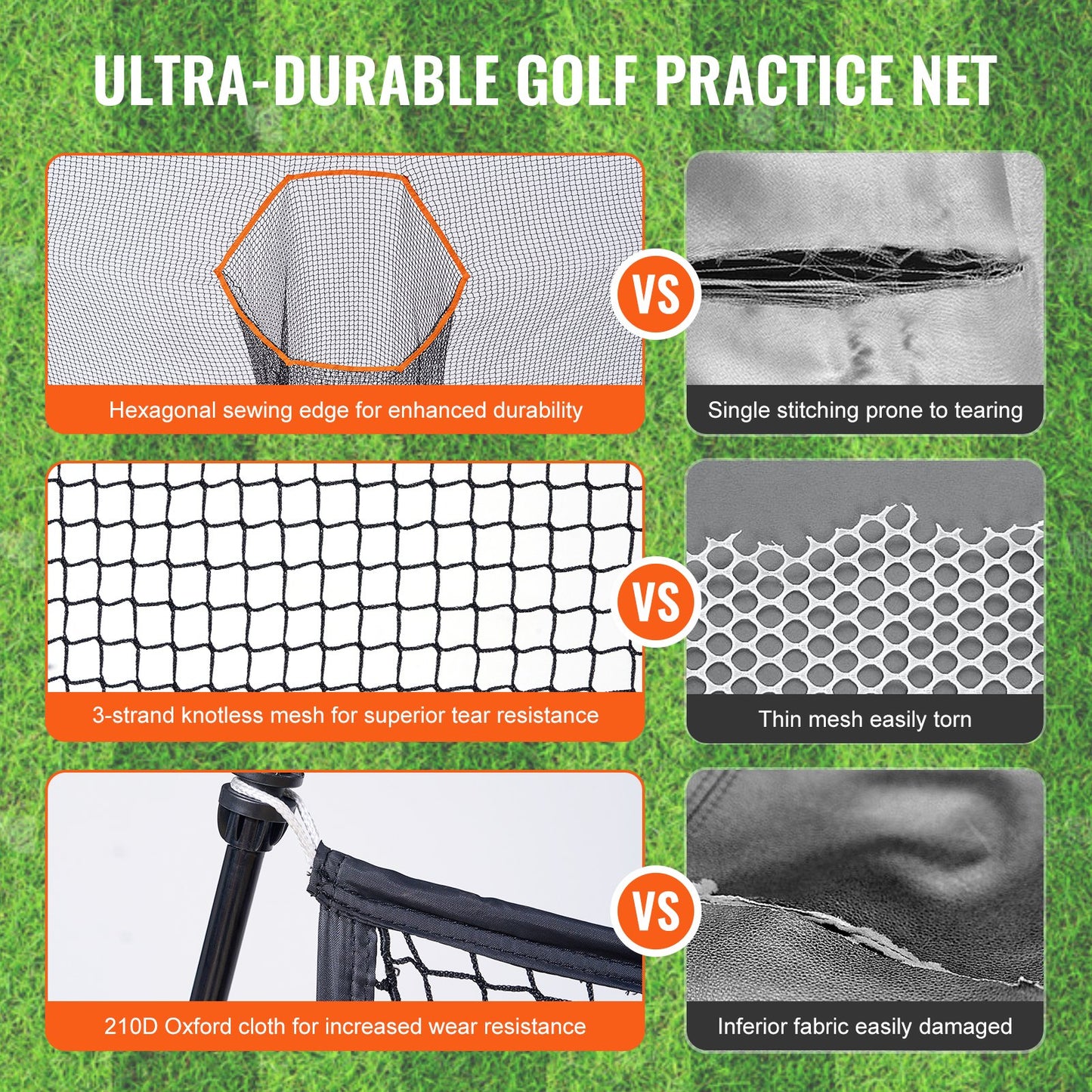 Golfträningsnät, enormt 10,8 x 7 fot golfnät, personlig driving range för inomhusbruk utomhus, bärbart hemgolfhjälpnät med mål/glasfiberram/bärväska, present till män, golfälskare
