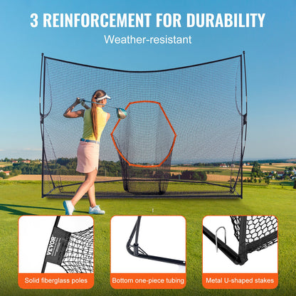 Golfträningsnät, enormt 10,8 x 7 fot golfnät, personlig driving range för inomhusbruk utomhus, bärbart hemgolfhjälpnät med mål/glasfiberram/bärväska, present till män, golfälskare
