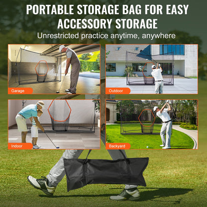 Golfträningsnät, enormt 10,8 x 7 fot golfnät, personlig driving range för inomhusbruk utomhus, bärbart hemgolfhjälpnät med mål/glasfiberram/bärväska, present till män, golfälskare