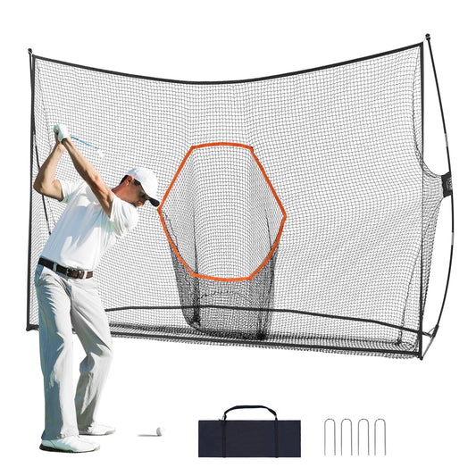 Golfträningsnät, enormt 10,8 x 7 fot golfnät, personlig driving range för inomhusbruk utomhus, bärbart hemgolfhjälpnät med mål/glasfiberram/bärväska, present till män, golfälskare