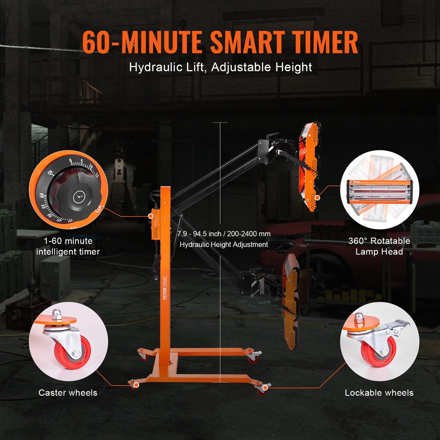 3300W High Power Infrared Paint Curing Lamp for Automatic Drying Heating 1 Pack