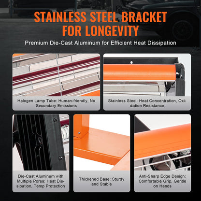 3300W High Power Infrared Paint Curing Lamp for Automatic Drying Heating 1 Pack