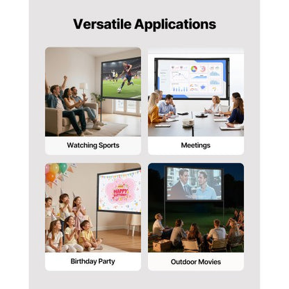 Projektorduk med 2 stativ 80 tum 160° vidvinkel 4K HD 16:9-duk |  EU