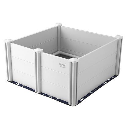 Dog Whelping Box 38.6x38.6x18.1 Inch PVC with Rails Pee Pad for Dogs Puppies