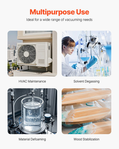 Vacuum Pump 5 CFM HVAC Single Stage Rotary Vane Vacuum Pump Oil Included