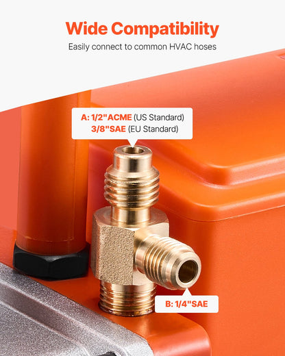 Vakuumpumpe 6 CFM HVAC 2-stufige Drehschieber-Vakuumpumpe, Öl enthalten
