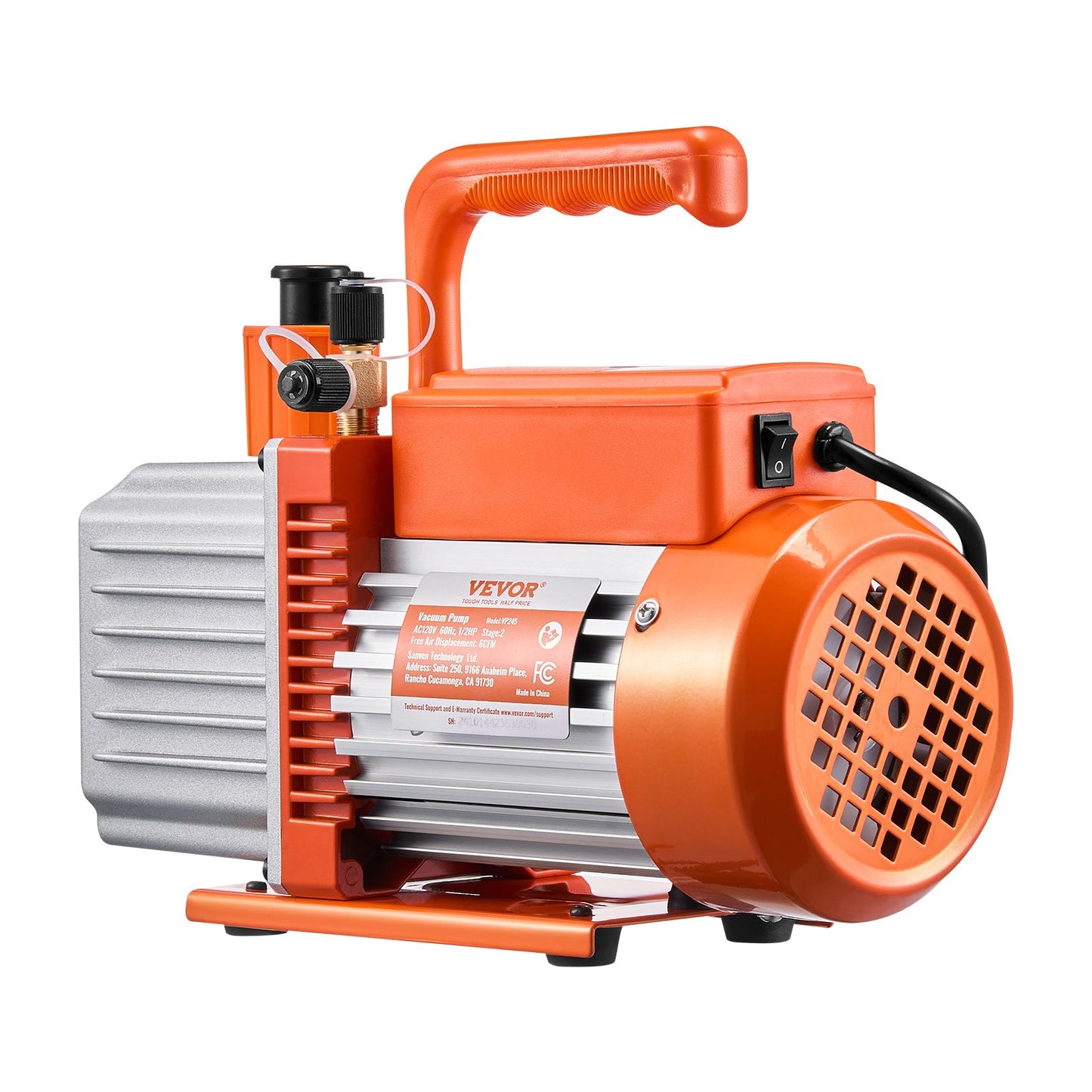 Vakuumpumpe 6 CFM HVAC 2-stufige Drehschieber-Vakuumpumpe, Öl enthalten