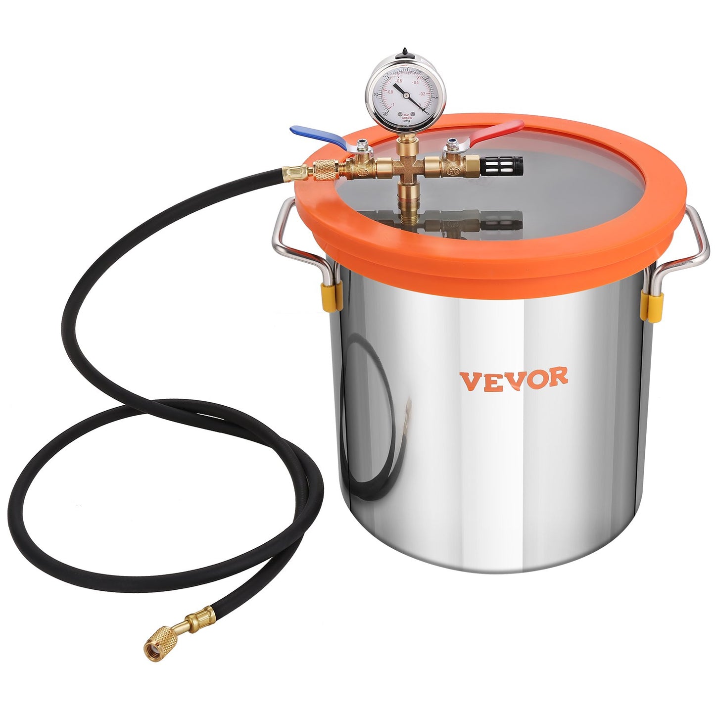 3 Gallon Vacuum Chamber and 3.5 CFM Pump Kit, Tempered Glass Lid Vacuum Degassing Chamber Kit, Single Stage Vacuum Pump with 250ml Oil Bottle, for Wood Stabilization, Degassing Silicones, Epoxies