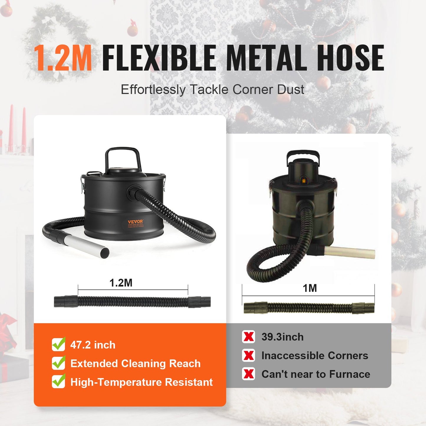 Aschesauger 15L 1200W für Kamine Pelletöfen Grills BBQ