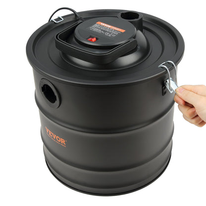 Aschesauger, 20 L mit 1200W starker Saugleistung, Aschesauger mit 1,2 M flexiblem Schlauch und Rädern, für Kamine, Pelletöfen, Holzöfen, Holzherde, Grills, Pizzaöfen, Kamine