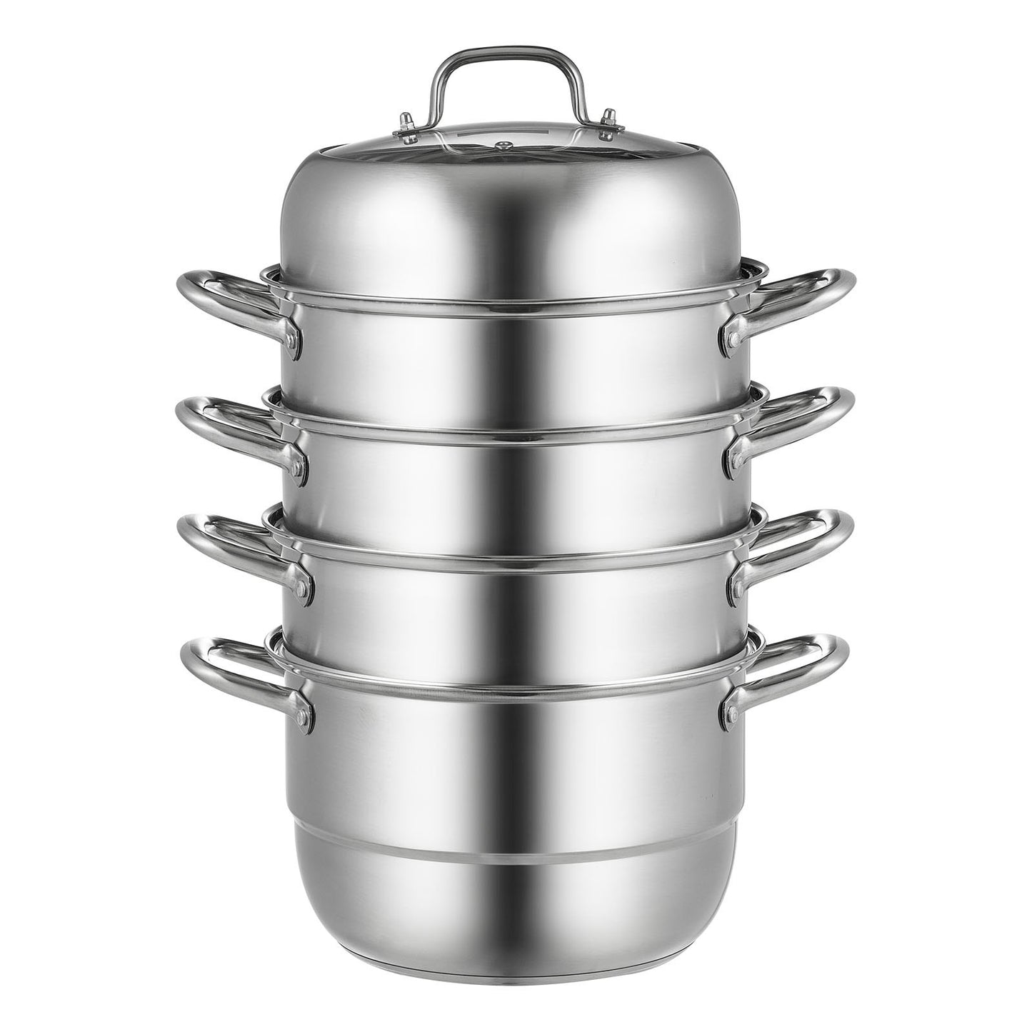 Dumpling Steamer Rostfritt stål 5 Titers Rostfri Steel Steamer Work For Cooking 30cm/11,8inch Food Steamer Pot med gas Elektrisk Grill spis (Dia 30cm)