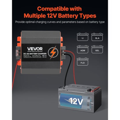 12V 30A DC to DC Charger Battery Charger 375W for Lead-Acid Lithium AGM