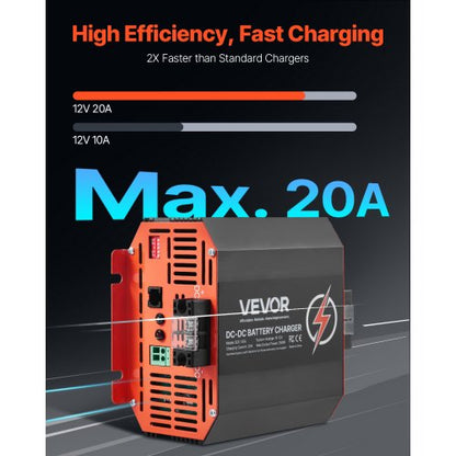 12V 20A DC to DC Charger Battery Charger 250W for Lead-Acid Lithium AGM