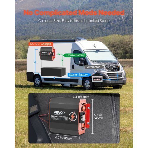 12V 20A DC to DC Charger Battery Charger 250W for Lead-Acid Lithium AGM