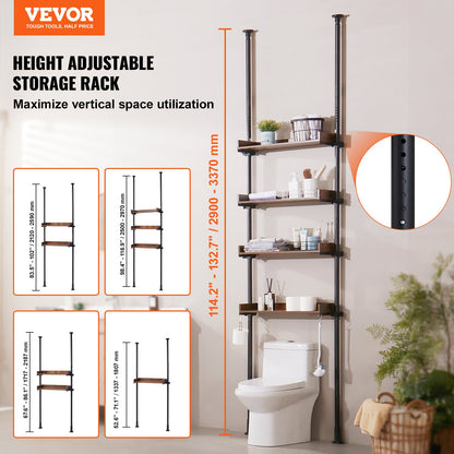 Över toaletten Förvaring 4-vånings badrum Hylla Rack Space Saver Organizer