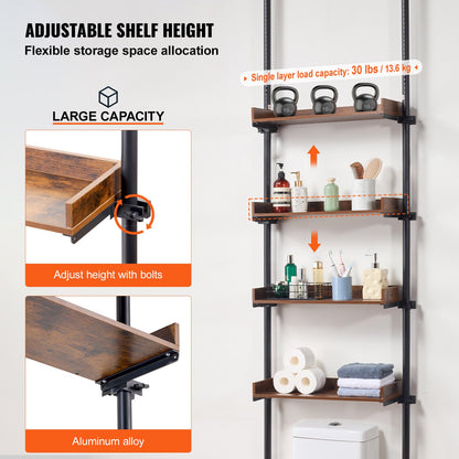 Över toaletten Förvaring 4-vånings badrum Hylla Rack Space Saver Organizer