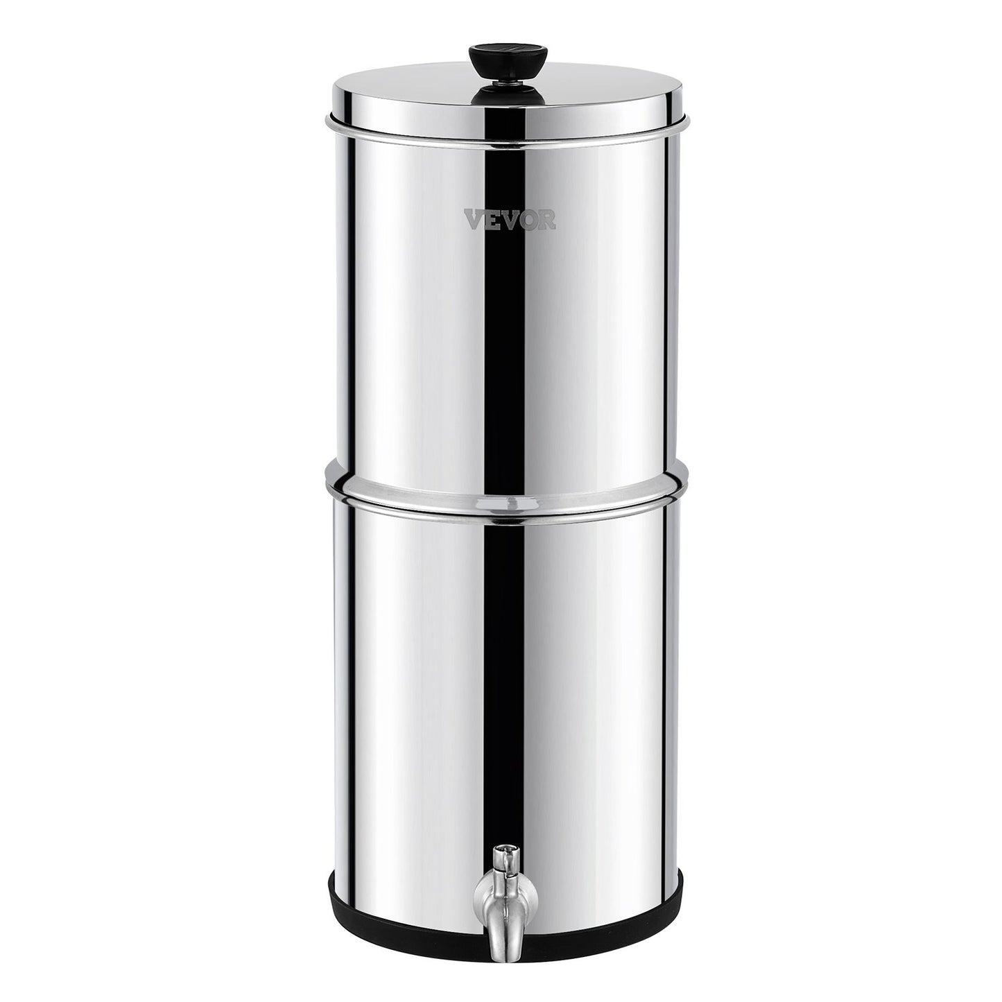 1.5G Gravity-matat vattenfilter bänkskivasystem rostfritt stål 2 filter