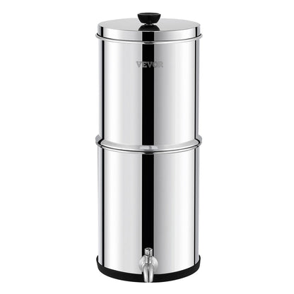 1.5G Gravity-matat vattenfilter bänkskivasystem rostfritt stål 2 filter
