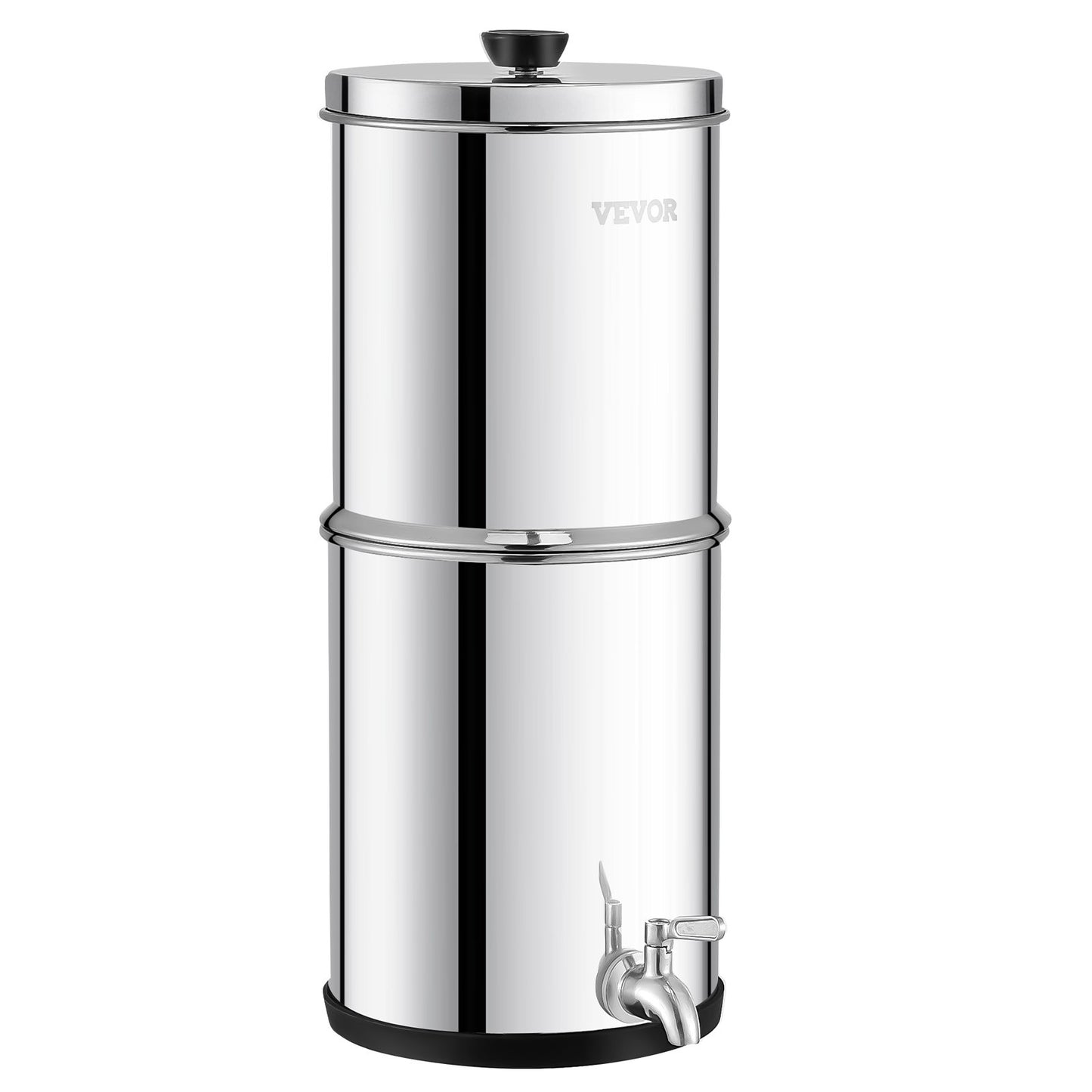 1.5G Gravity-matat vattenfilter bänkskivasystem rostfritt stål 2 filter