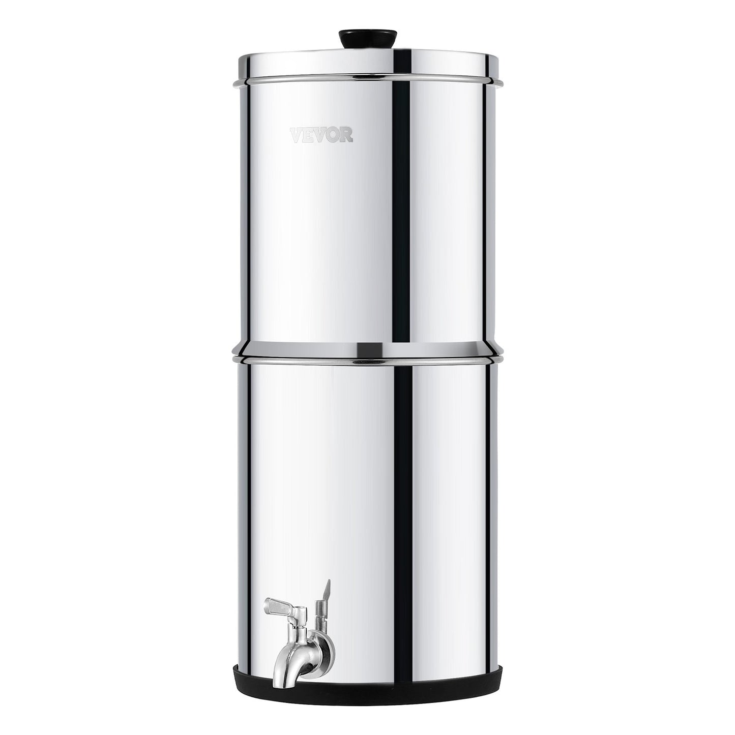 1.5G Gravity-matat vattenfilter bänkskivasystem rostfritt stål 2 filter