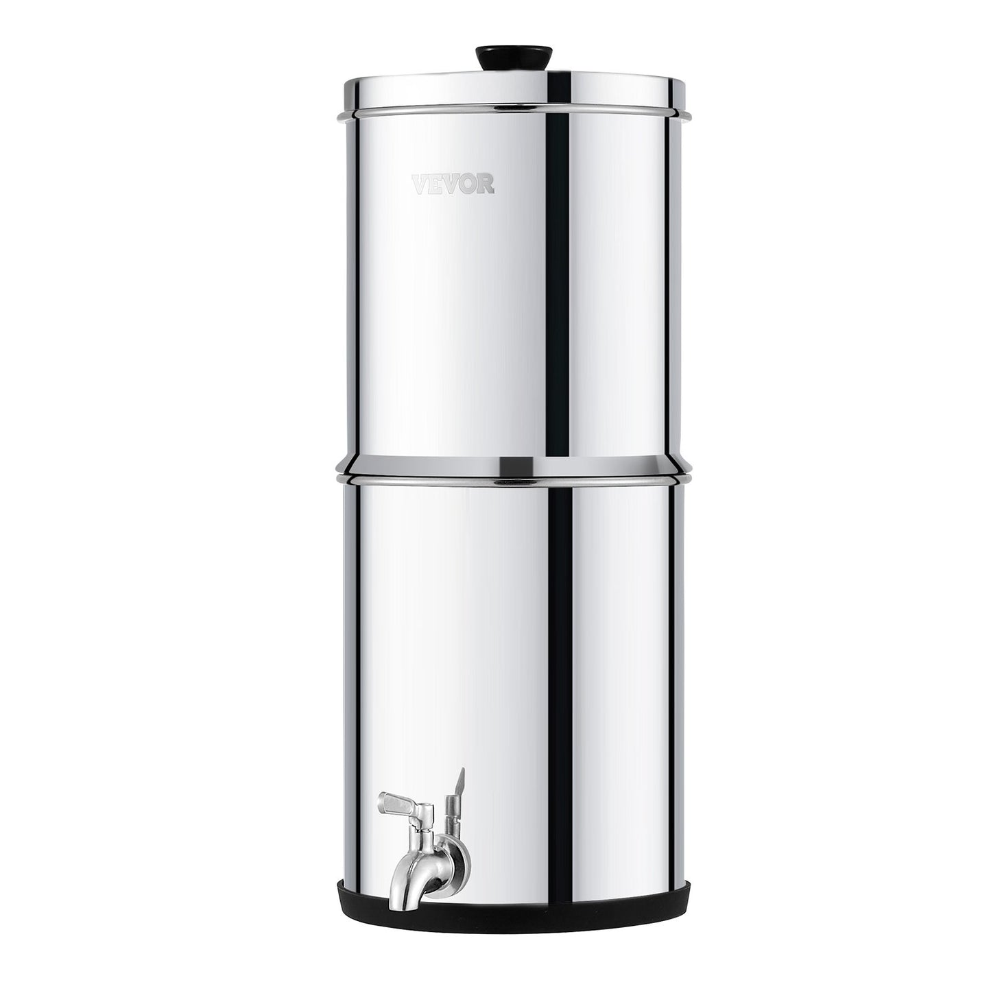 1.5G Gravity-matat vattenfilter bänkskivasystem rostfritt stål 2 filter