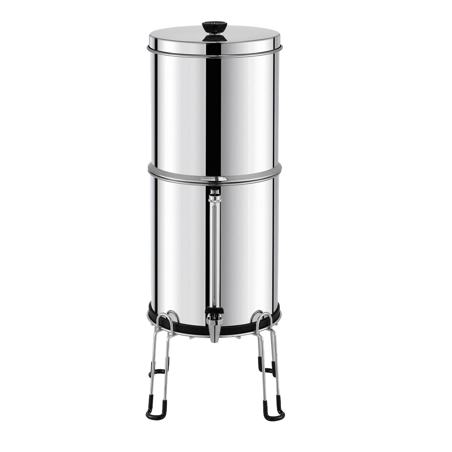 2.25G Gravity-matat vattenfilter bänkskivasystem rostfritt stål 2 filter