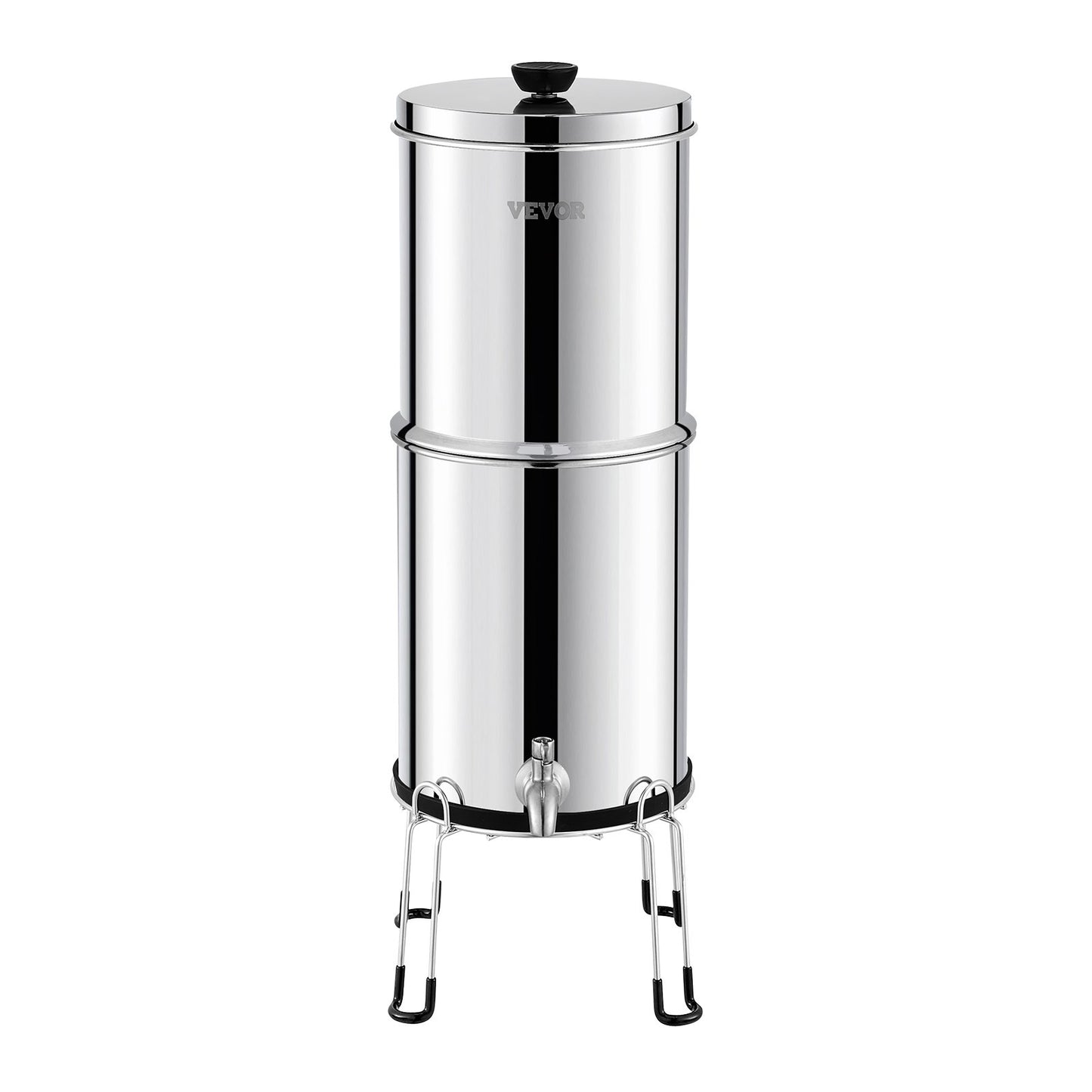 2.25G Gravity-matat vattenfilter bänkskivasystem rostfritt stål 2 filter