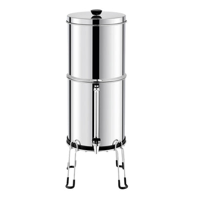 2.25G Gravity-matat vattenfilter bänkskivasystem rostfritt stål 4 filter