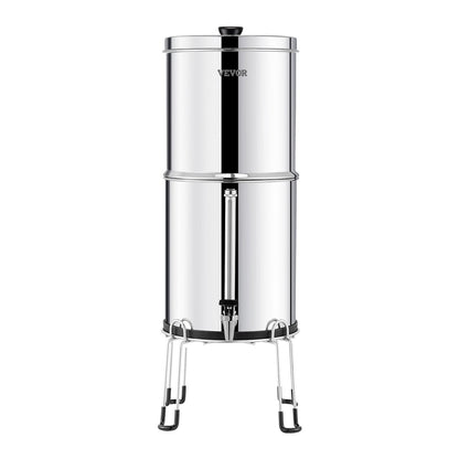 2.25G Gravity-matat vattenfilter bänkskivasystem rostfritt stål 4 filter
