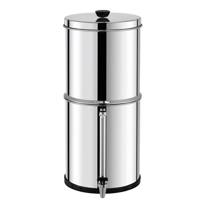 2.25G Gravity-matat vattenfilter bänkskivasystem rostfritt stål 2 filter