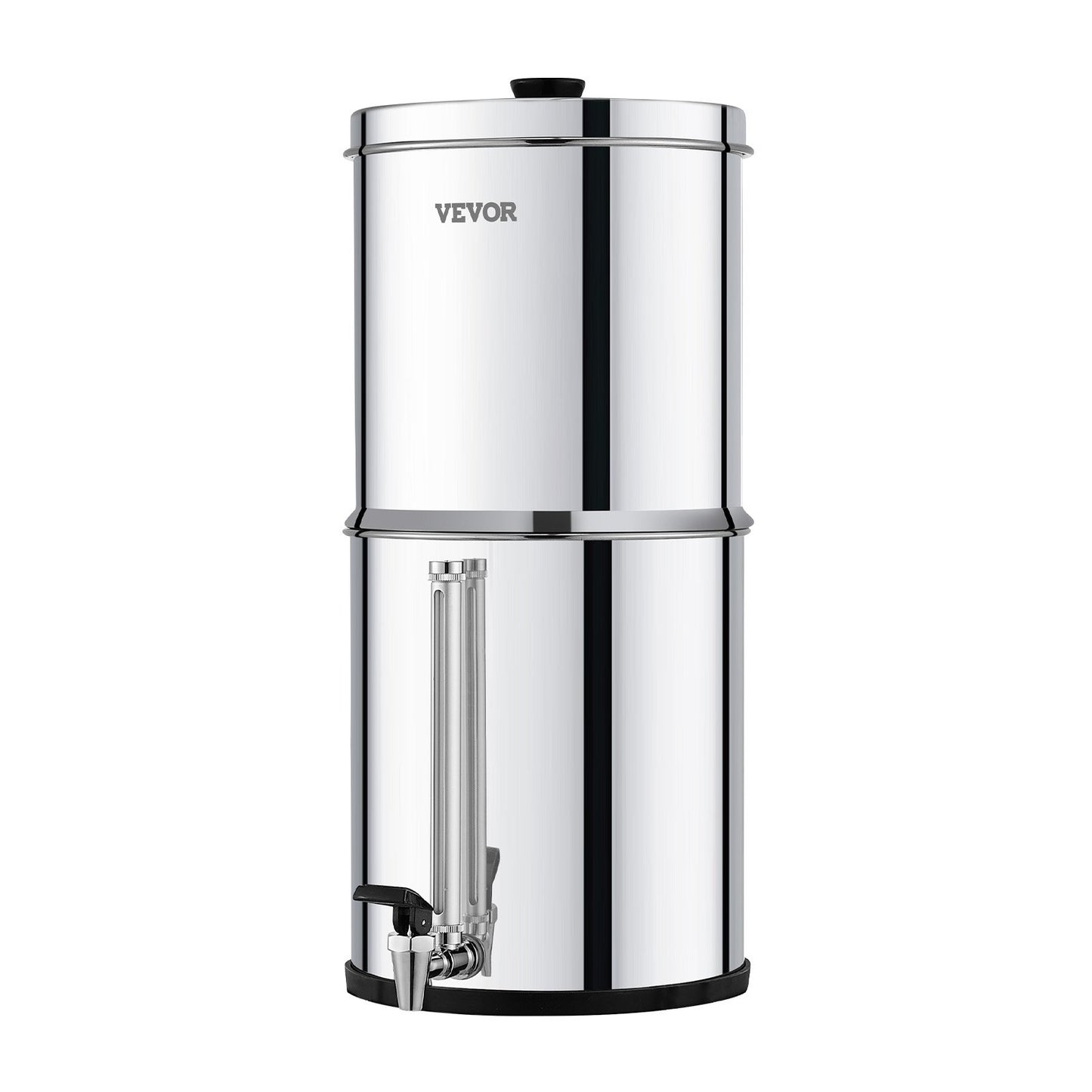 2.25G Gravity-matat vattenfilter bänkskivasystem rostfritt stål 2 filter