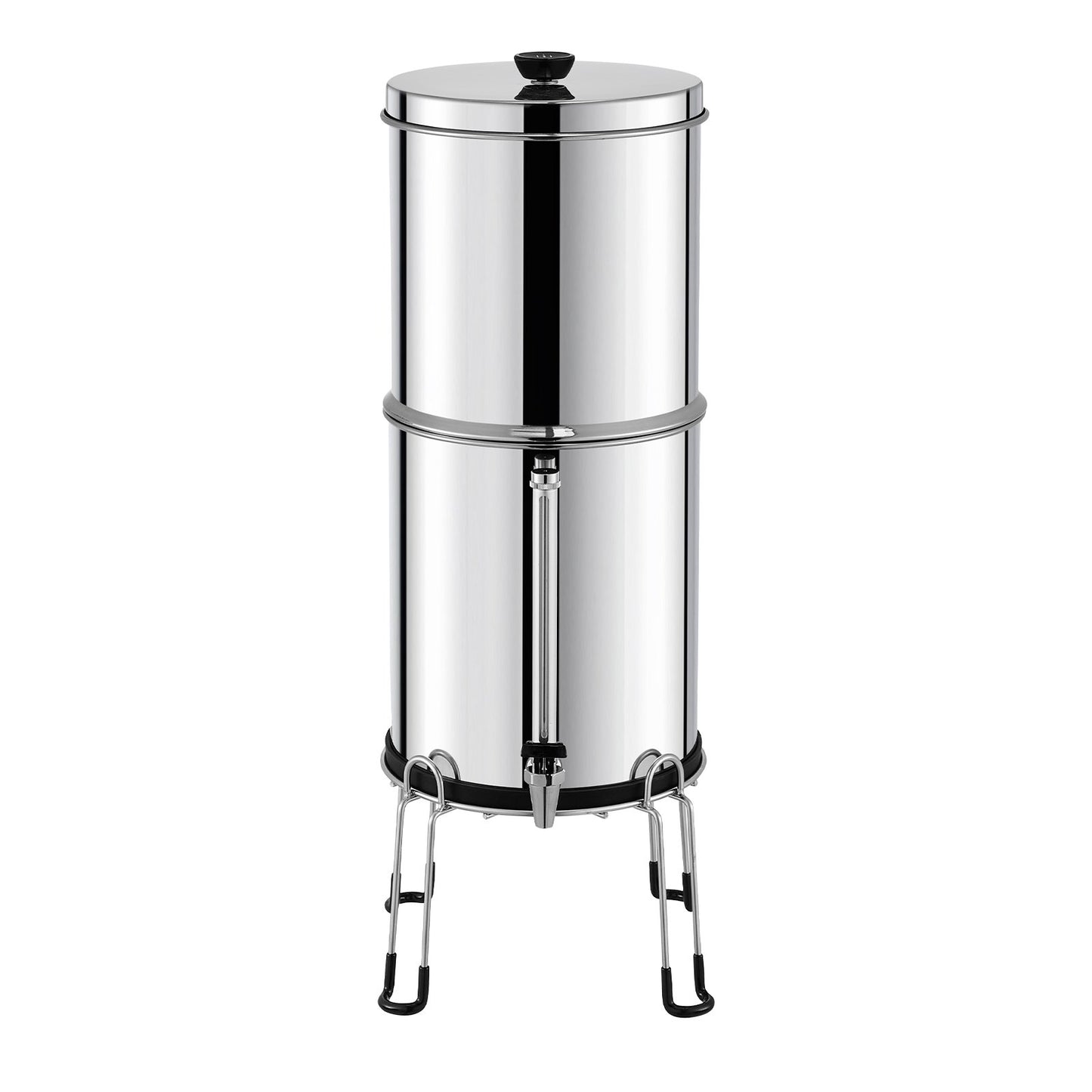 2.25G Gravity-matat vattenfilter bänkskivasystem rostfritt stål 2 filter