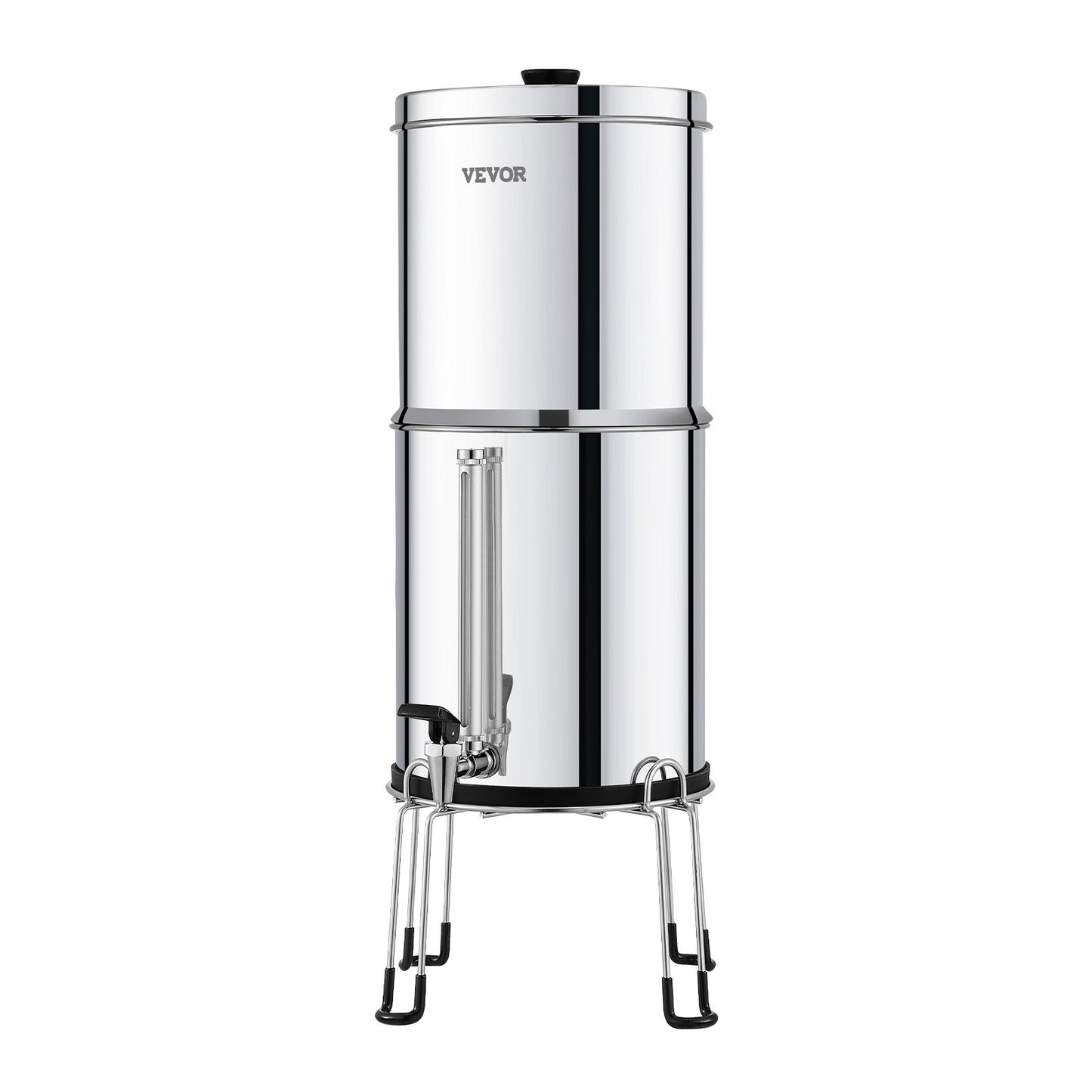 2.25G Gravity-matat vattenfilter bänkskivasystem rostfritt stål 2 filter