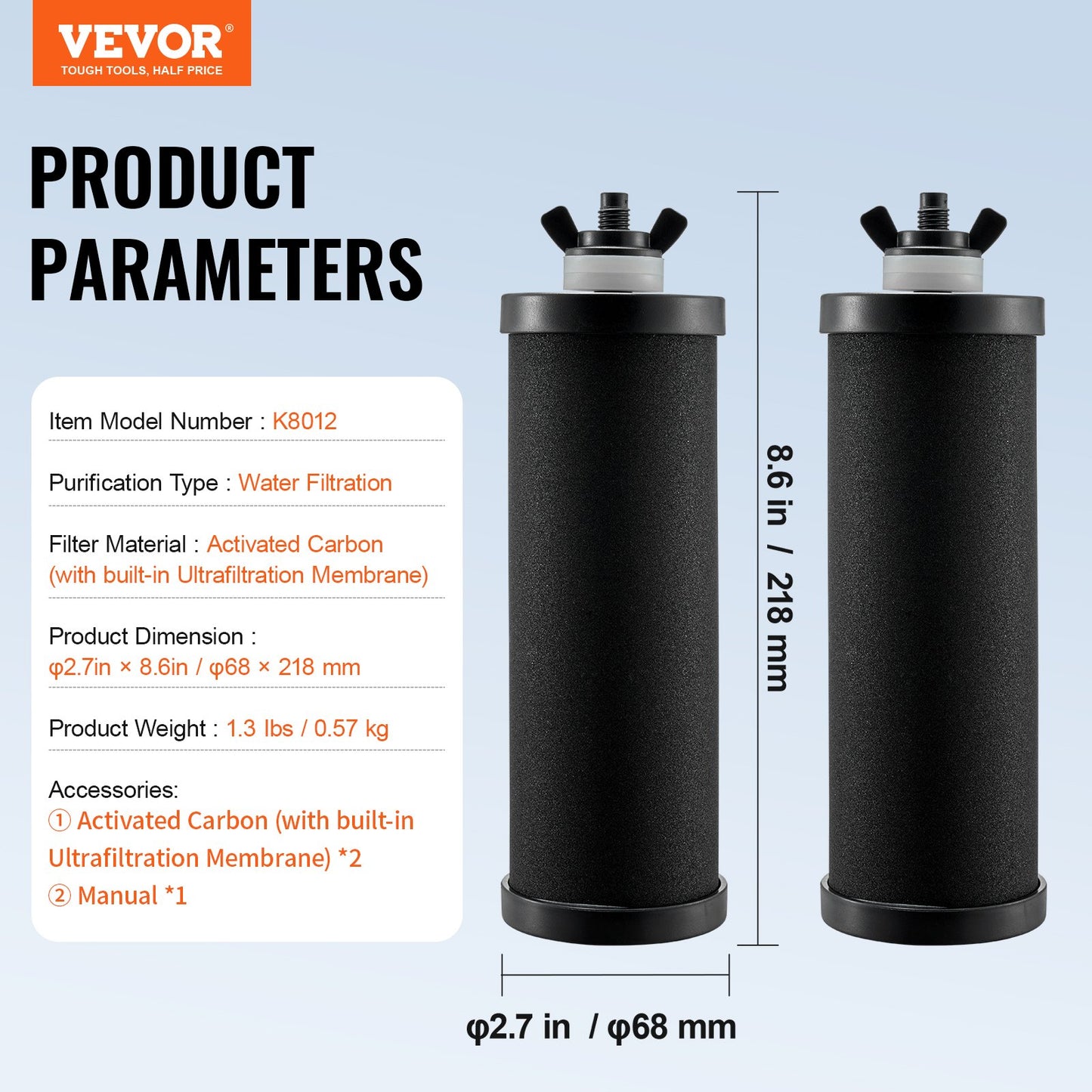 Reningsvattenfilterbyte för Gravity Filter System 2 Pack