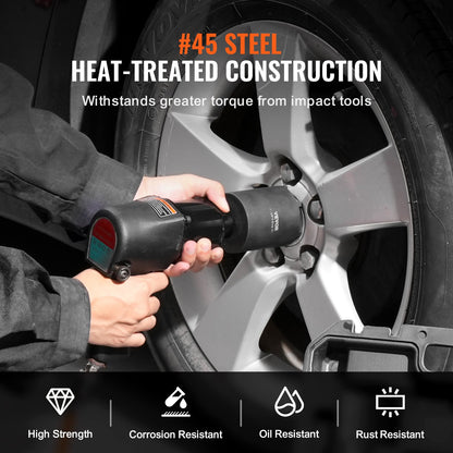 Verktygssats för spindelmutterhylsor 1/2 tums drivning 6-delad axelnavmutterhylssats