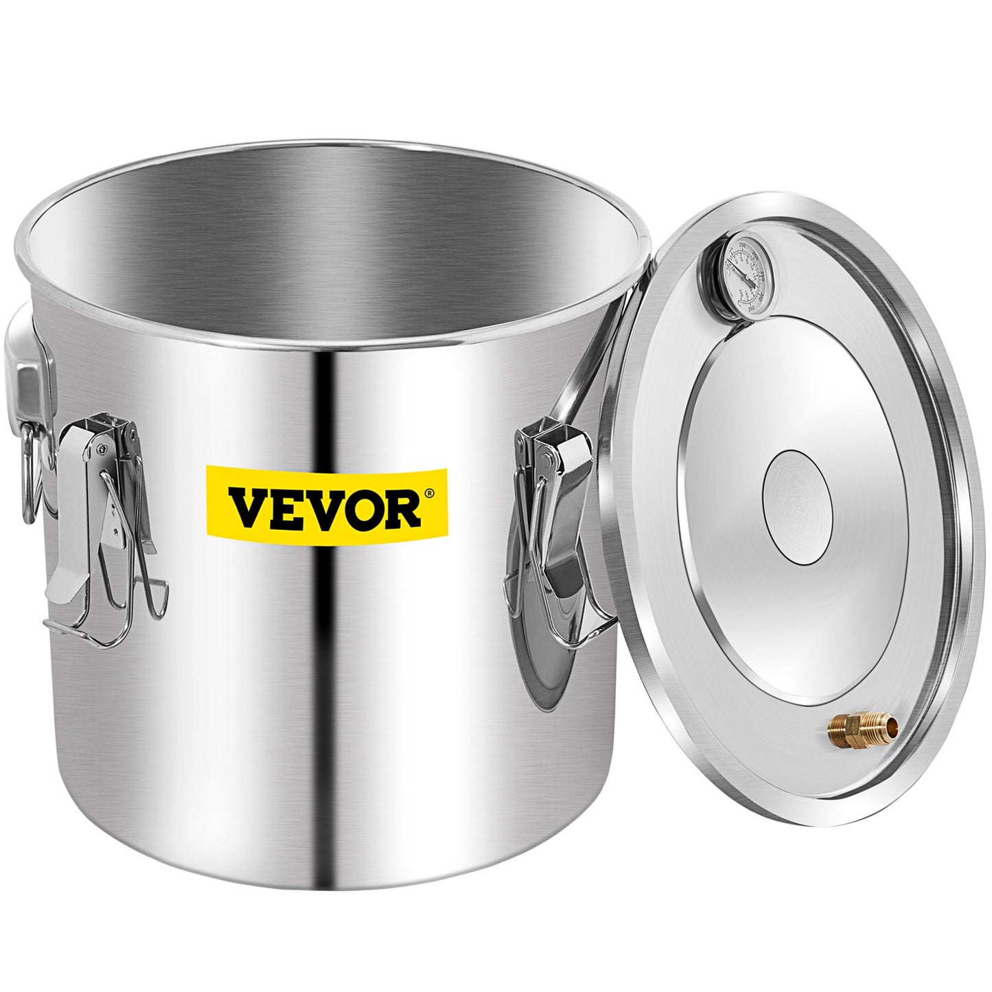 50L SUS Water Distiller with Condenser and Barrel Barrel, 13.2 Grids Essential Oil Boiler with Copper Tube, Home Brewing Kit with Built-in Thermometer