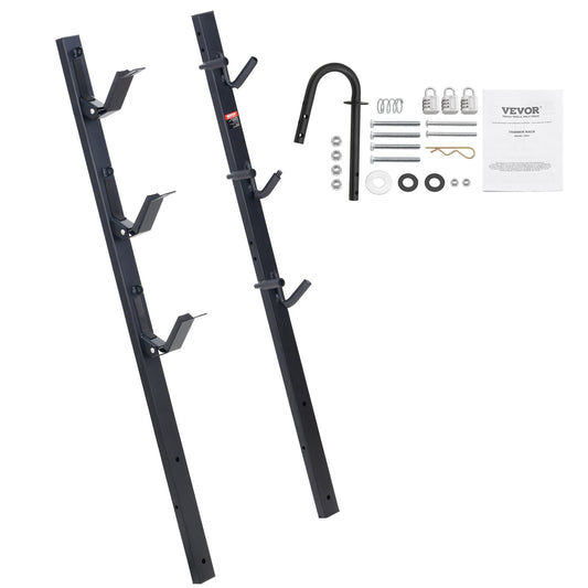 Trimmer Rack, 3-Plats Weeder Trimmer Rack, Låsande Trim Hållare Landskap Trailer Rack Bärare Montering på öppen pickup/släp Stängda trailers, par