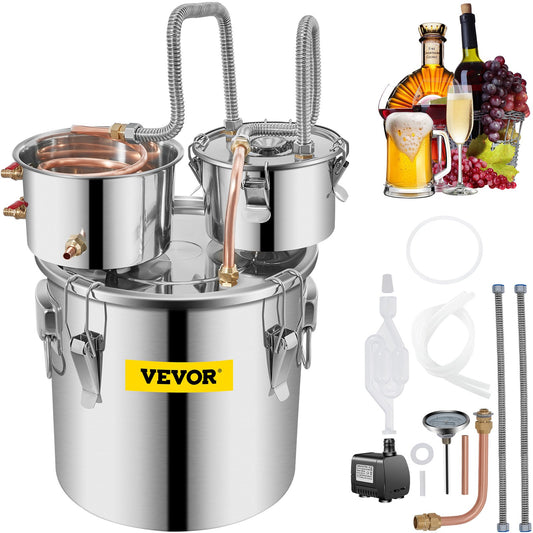 8,5 Gal Home Use Moonshine Still Brewing Rostfritt stål Vatten eterisk olja Dubbelfat