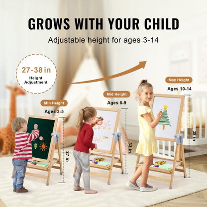 2-i-1 Kids Art staffli dubbelsidig magnetisk skrivtavla i trä |  EU