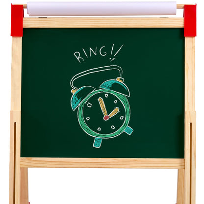 3-in-1 Children's Art Easel Double-Sided Magnetic Wooden Writing Board