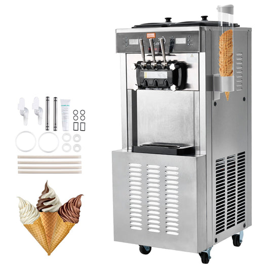 Kommersiell mjukglassmaskin 34-44 L/H Utbyte 3-smaks LED-panel