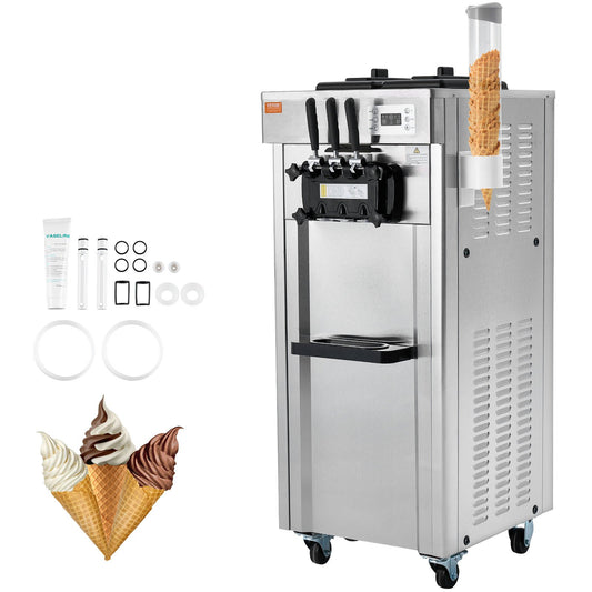 Kommersiell mjukglassmaskin 21-31 L/H Utbyte 3-smak