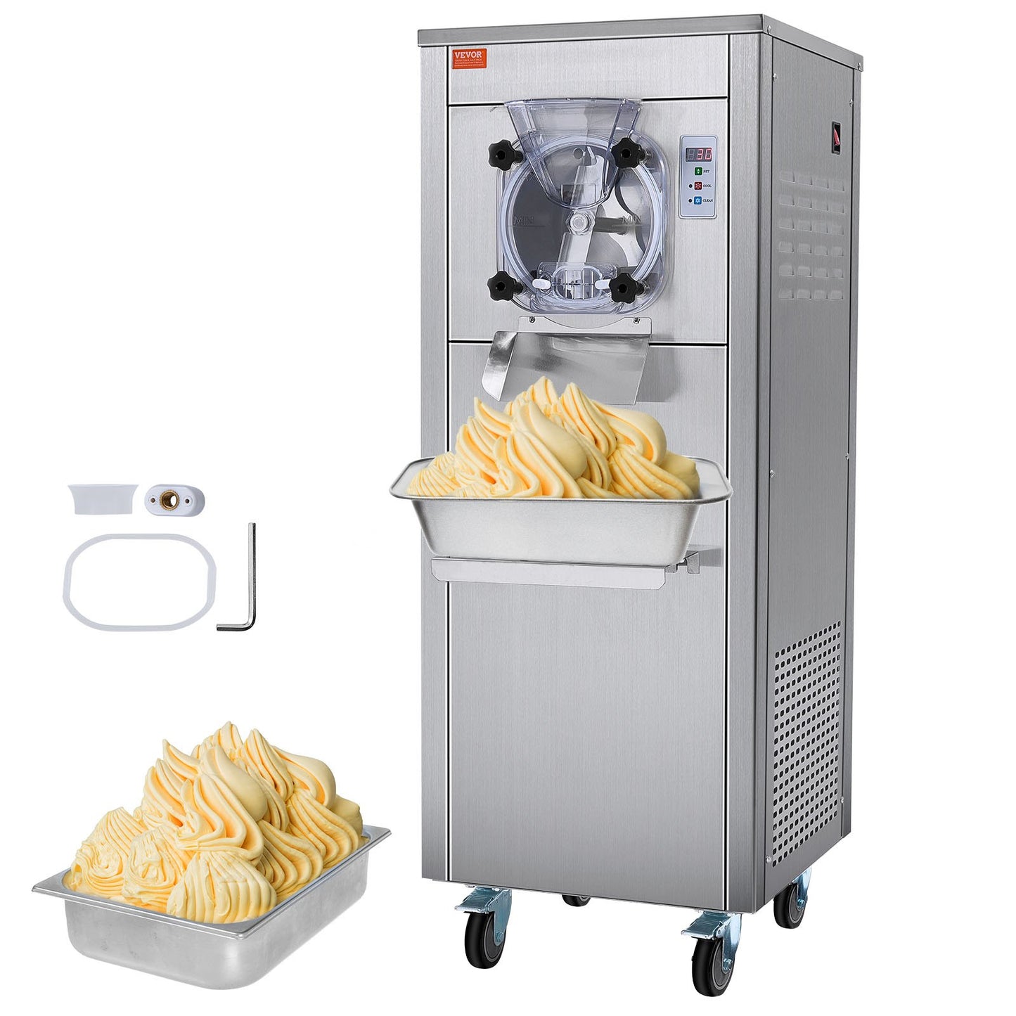 Commercial Hard Serve Ice Cream Machine Maker 18 L/H Ge enkel smak