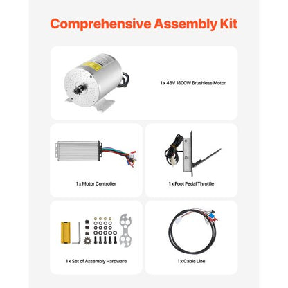 1800W Electric Brushless DC Motor Kit 48V 4500rpm Motor and Speed ​​Controller | EU